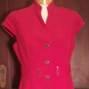 Red Short Sleeve Calvin Klein Dress